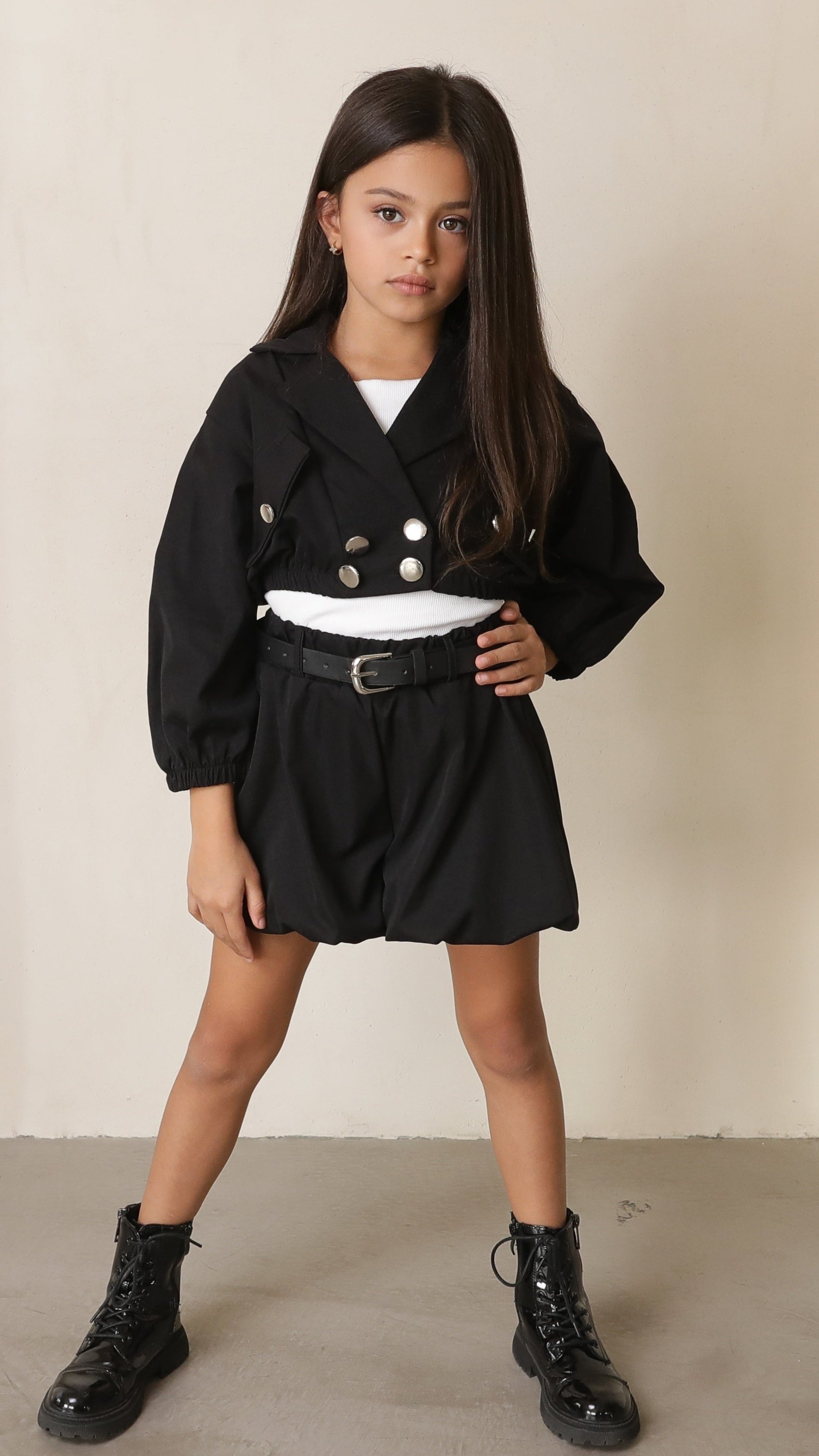 חליפה לבנות 3 חלקים מכנס חולצה וג'קט