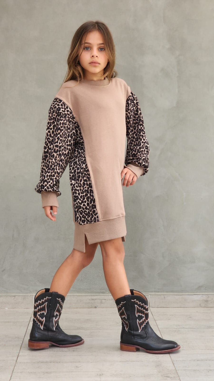 שמלת פרנצ'טרי שילוב מנומר