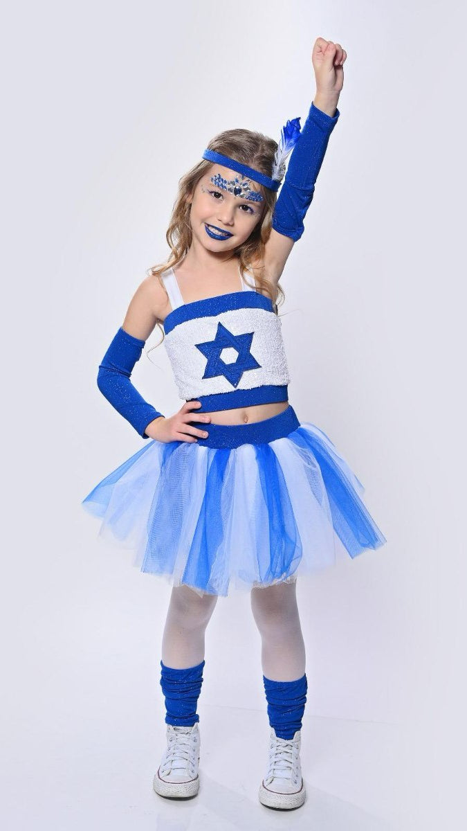 תחפושת לילדות קטנות לפורים דגל ישראל