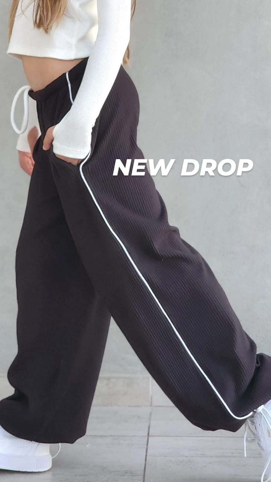 מכנס סרוג דמוי קורדרוי לילדות