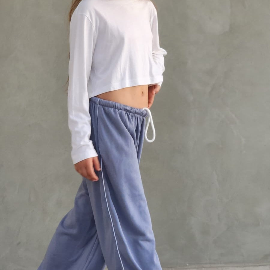 מכנס פרנצ'טרי ארוך עם פספול צד