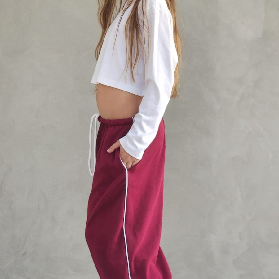 מכנס פרנצ'טרי ארוך עם פספול צד