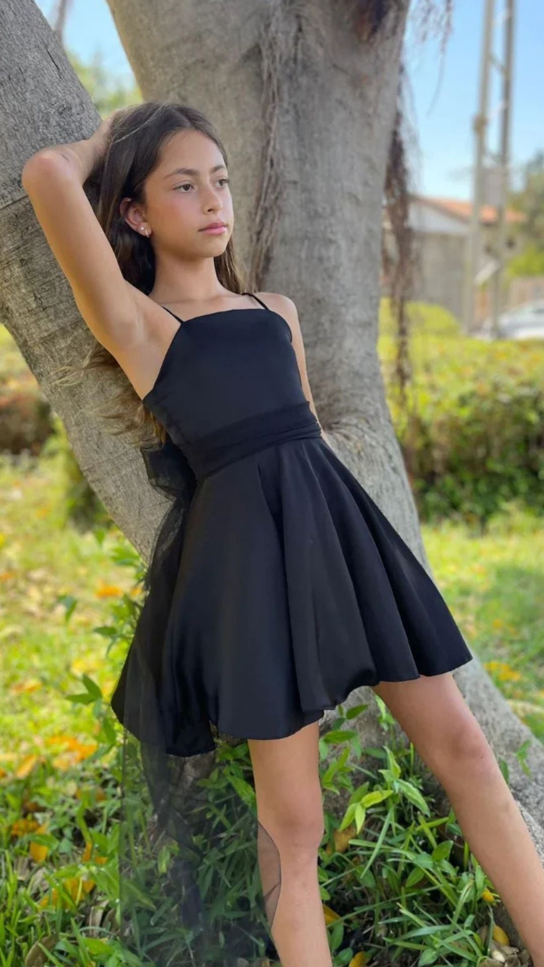 שמלה לילדה לארוע אלגנט פפיון קשירה בגב