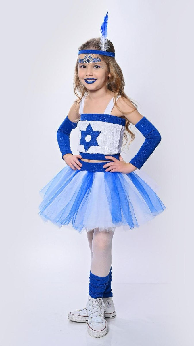תחפושת לילדות קטנות לפורים דגל ישראל