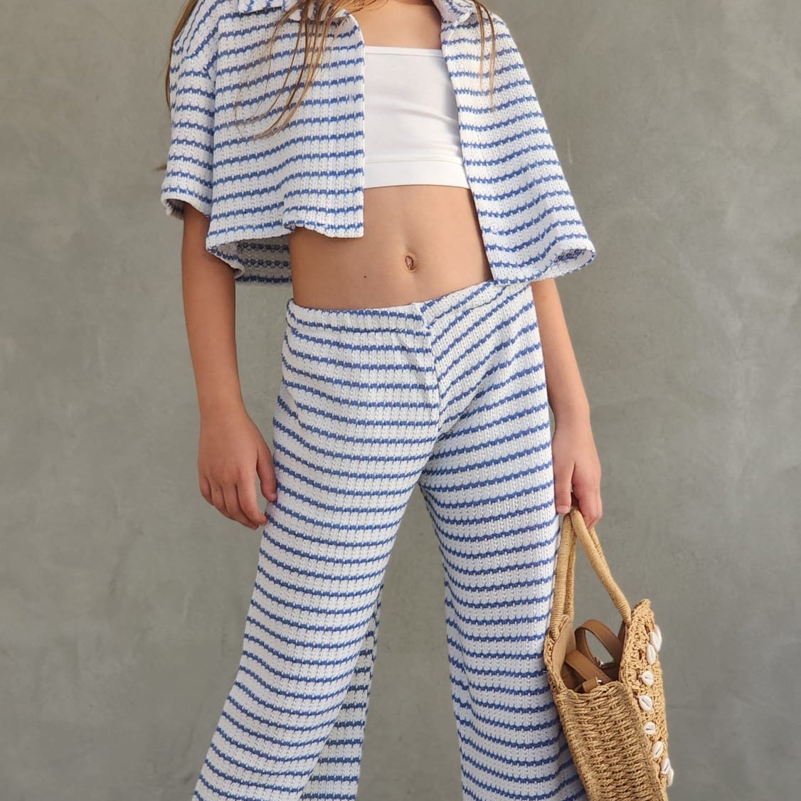 חליפה לבנות ונערות חולצה גופייה ומכנס