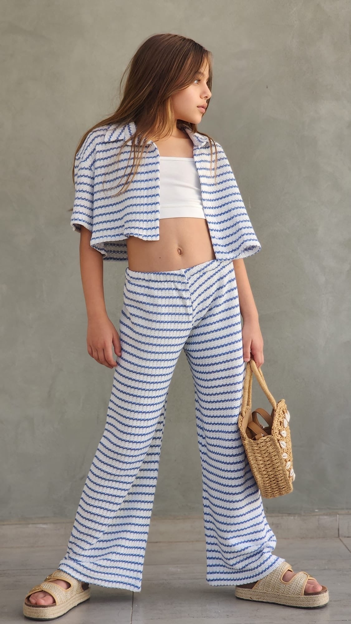 חליפה לבנות ונערות חולצה גופייה ומכנס