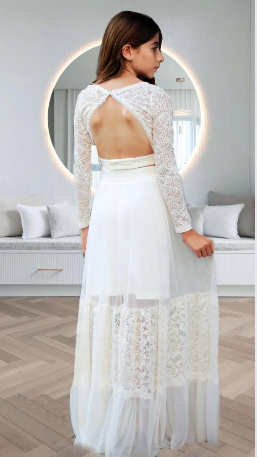 סט חצאית מקסי וחולצת בטן בת מצווש