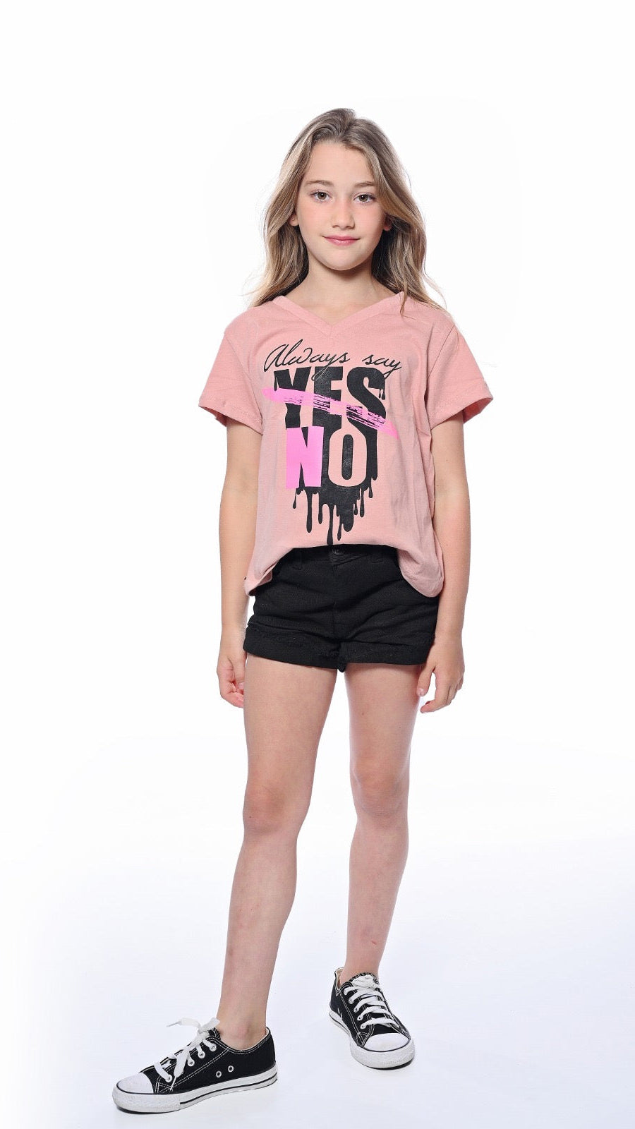 מכנס קצר לבן לילדה שורט סטון ווש צביעה