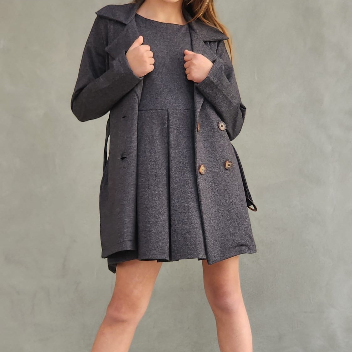 שמלת כפלים פישבון וג'קט ארוך