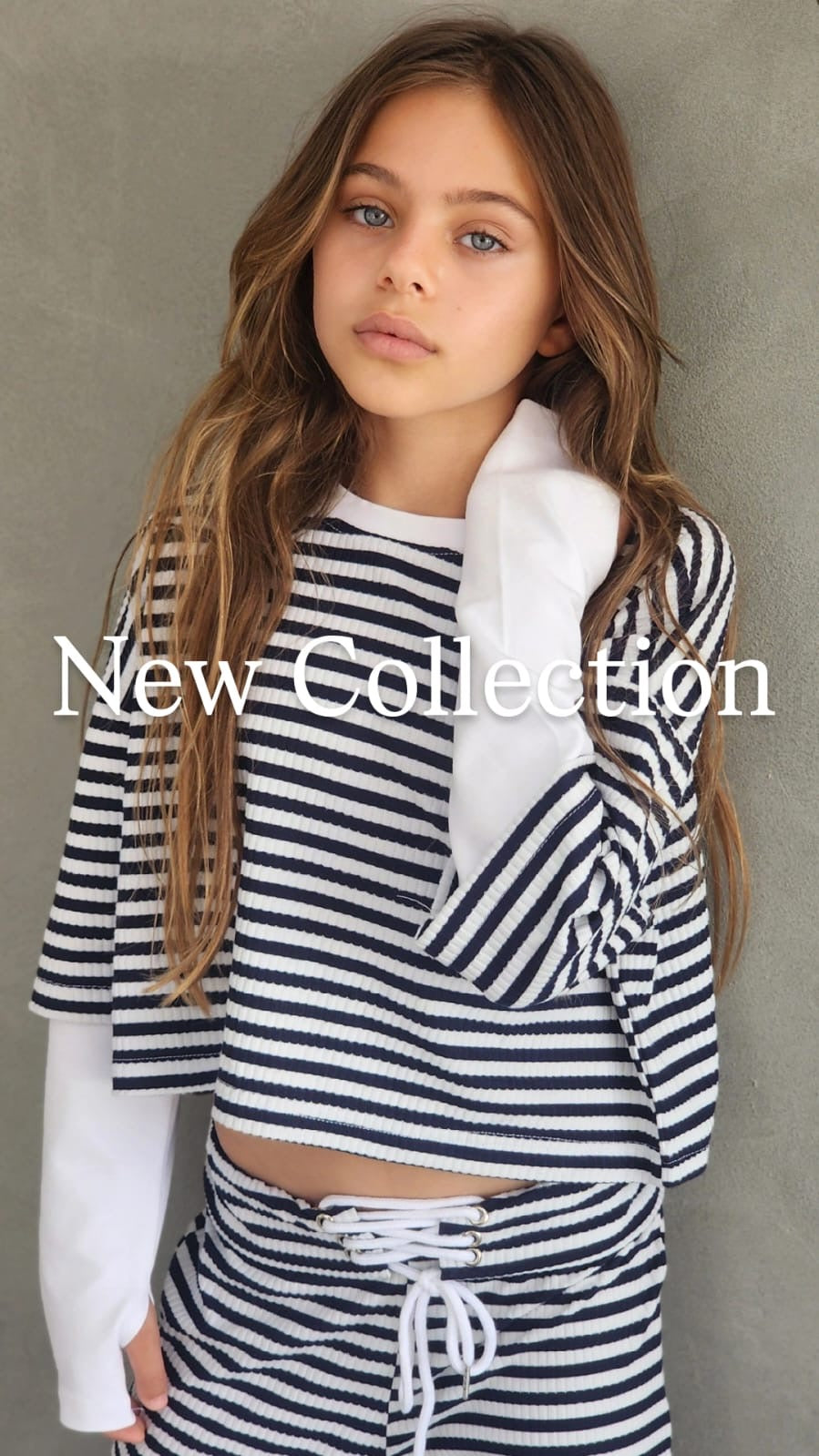 חליפת סריג פסים מכנס וחולצת שרוול כפפה