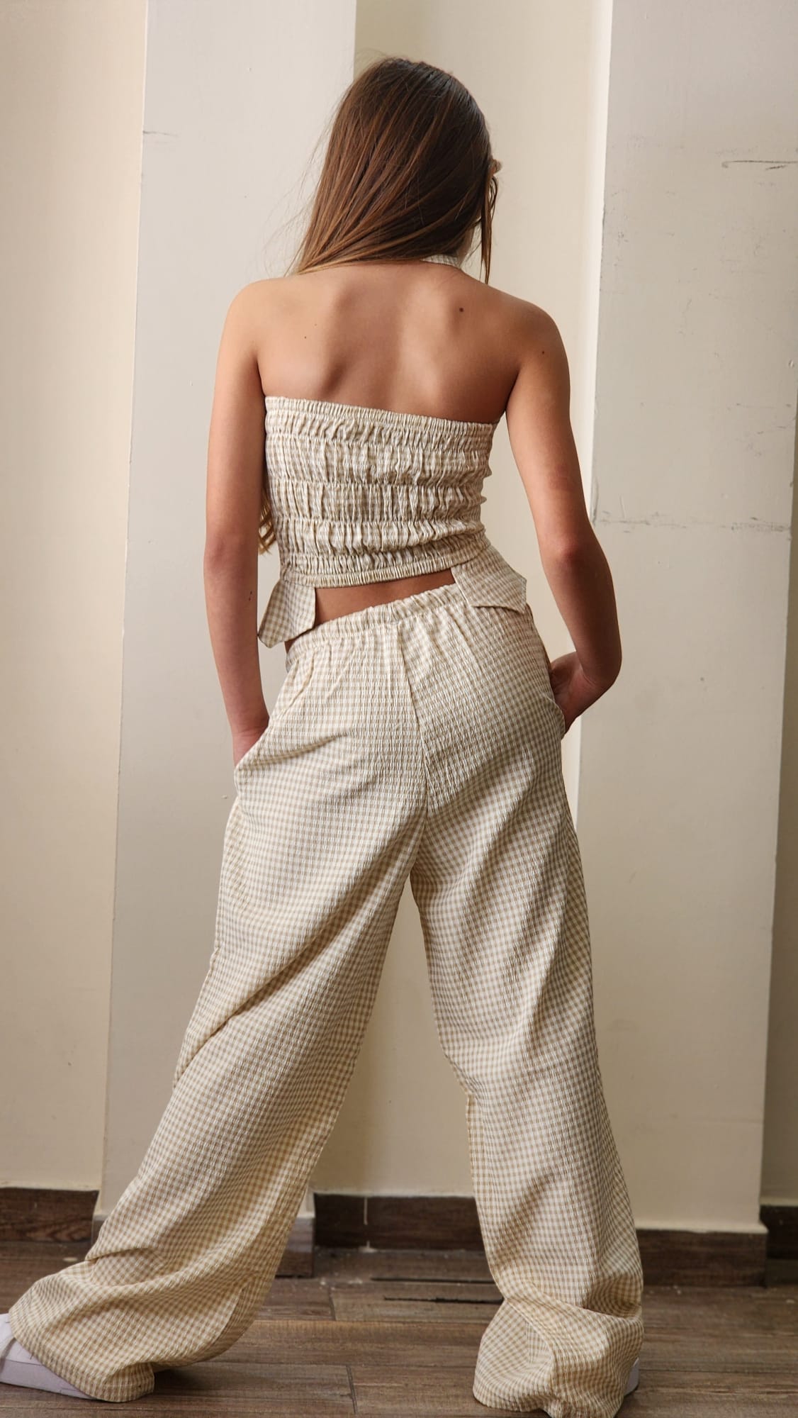 חליפה אופנתית לילדה נערה בז'