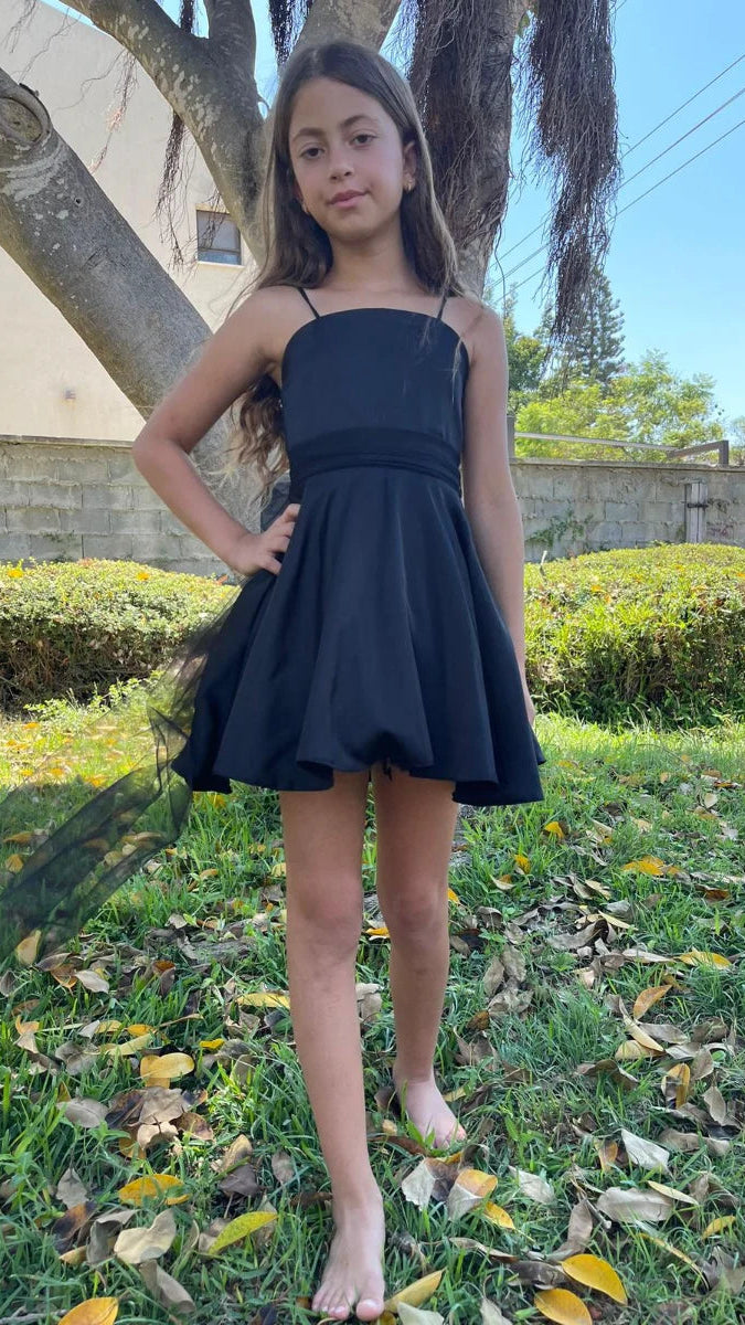 שמלה לילדה לארוע אלגנט פפיון קשירה בגב