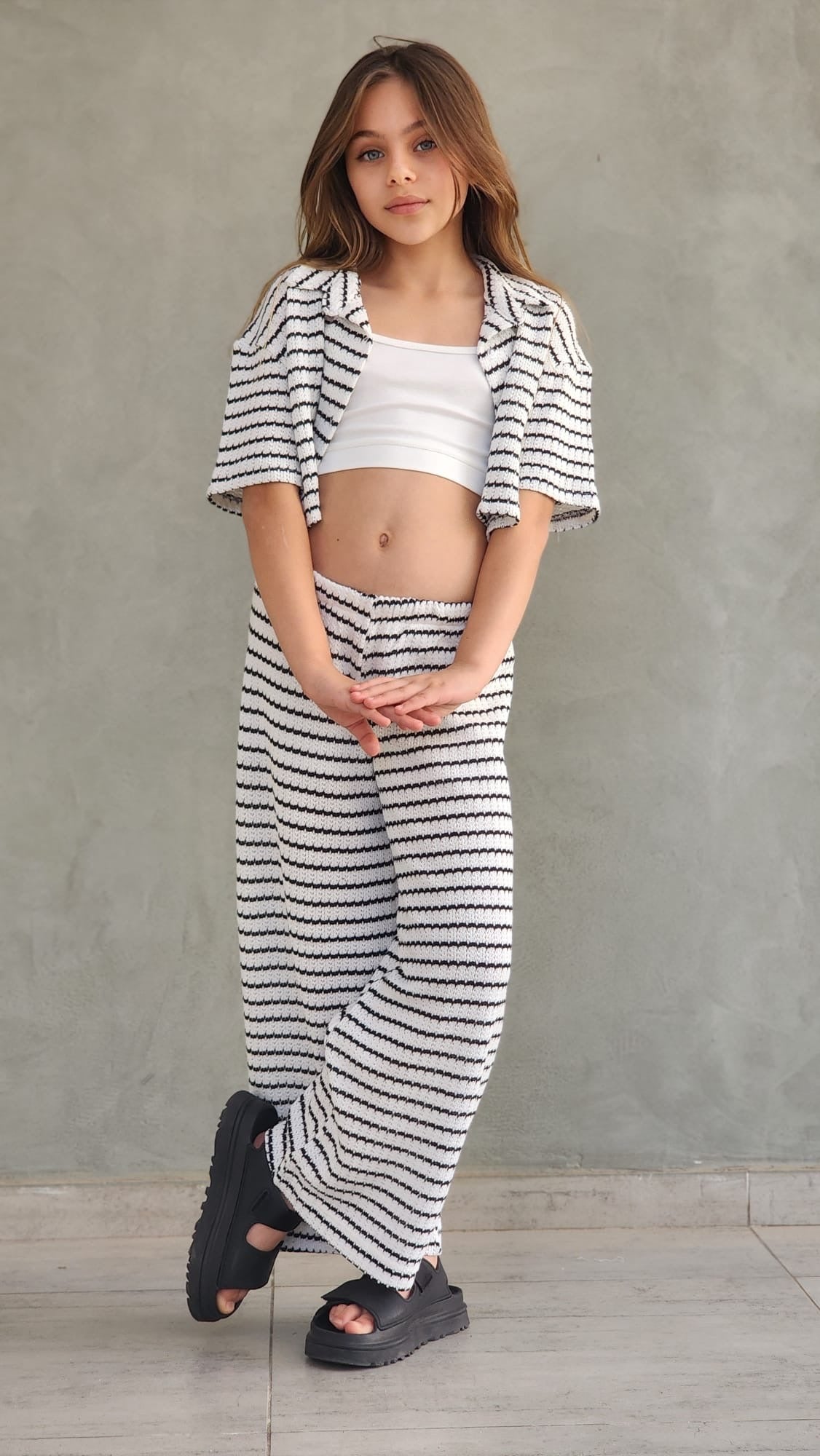 חליפה לבנות ונערות חולצה גופייה ומכנס