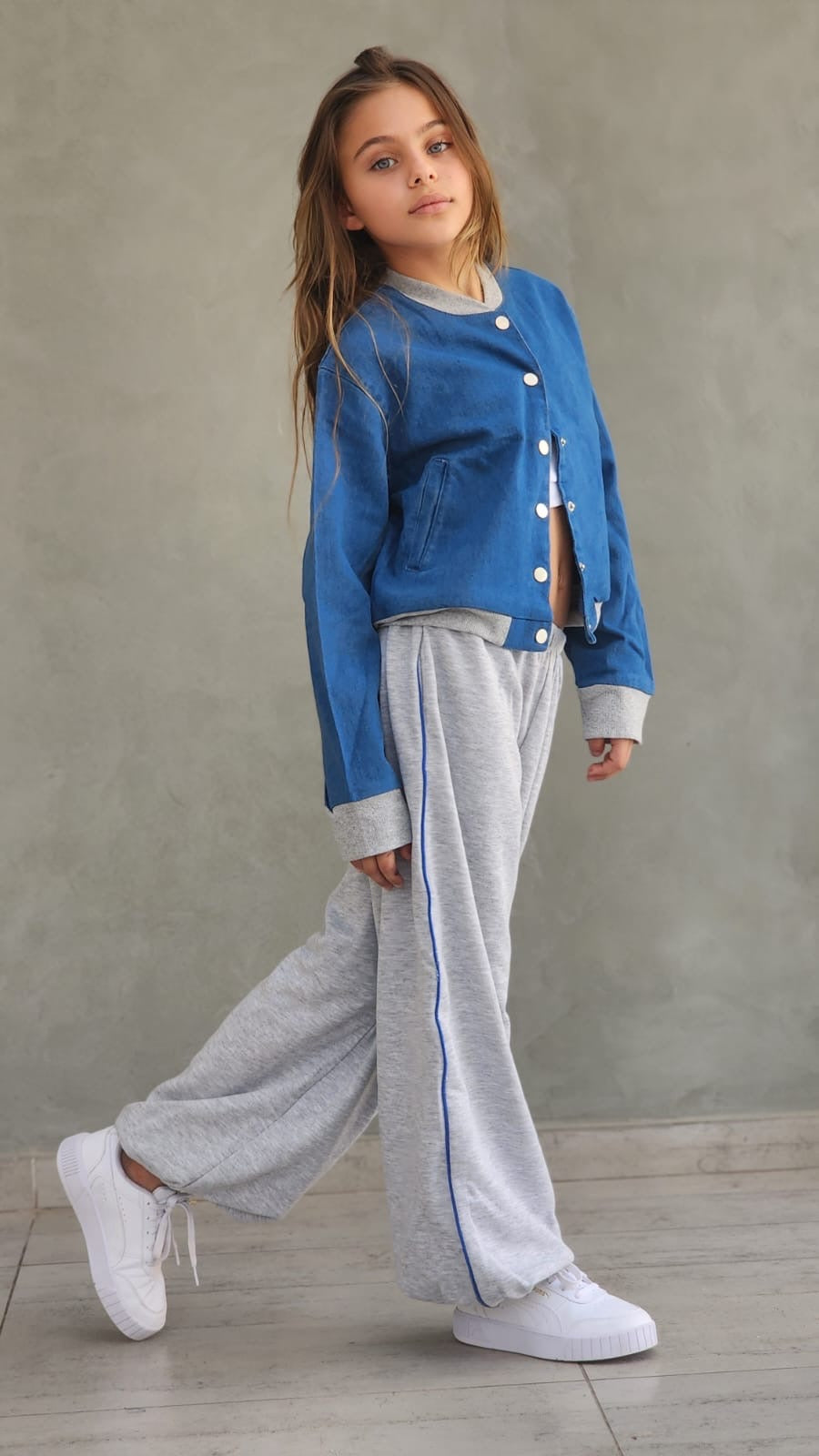 מכנס פרנצ'טרי ארוך עם פספול צד