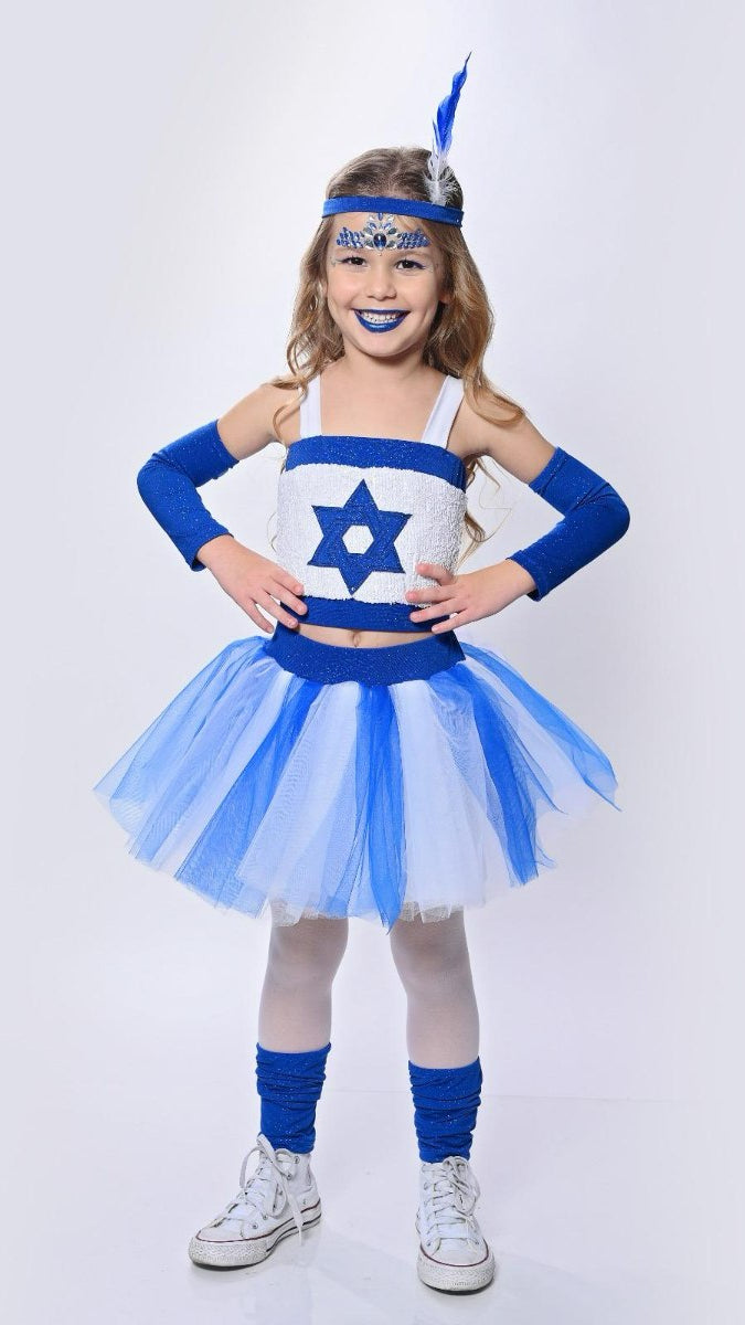 תחפושת לילדות קטנות לפורים דגל ישראל