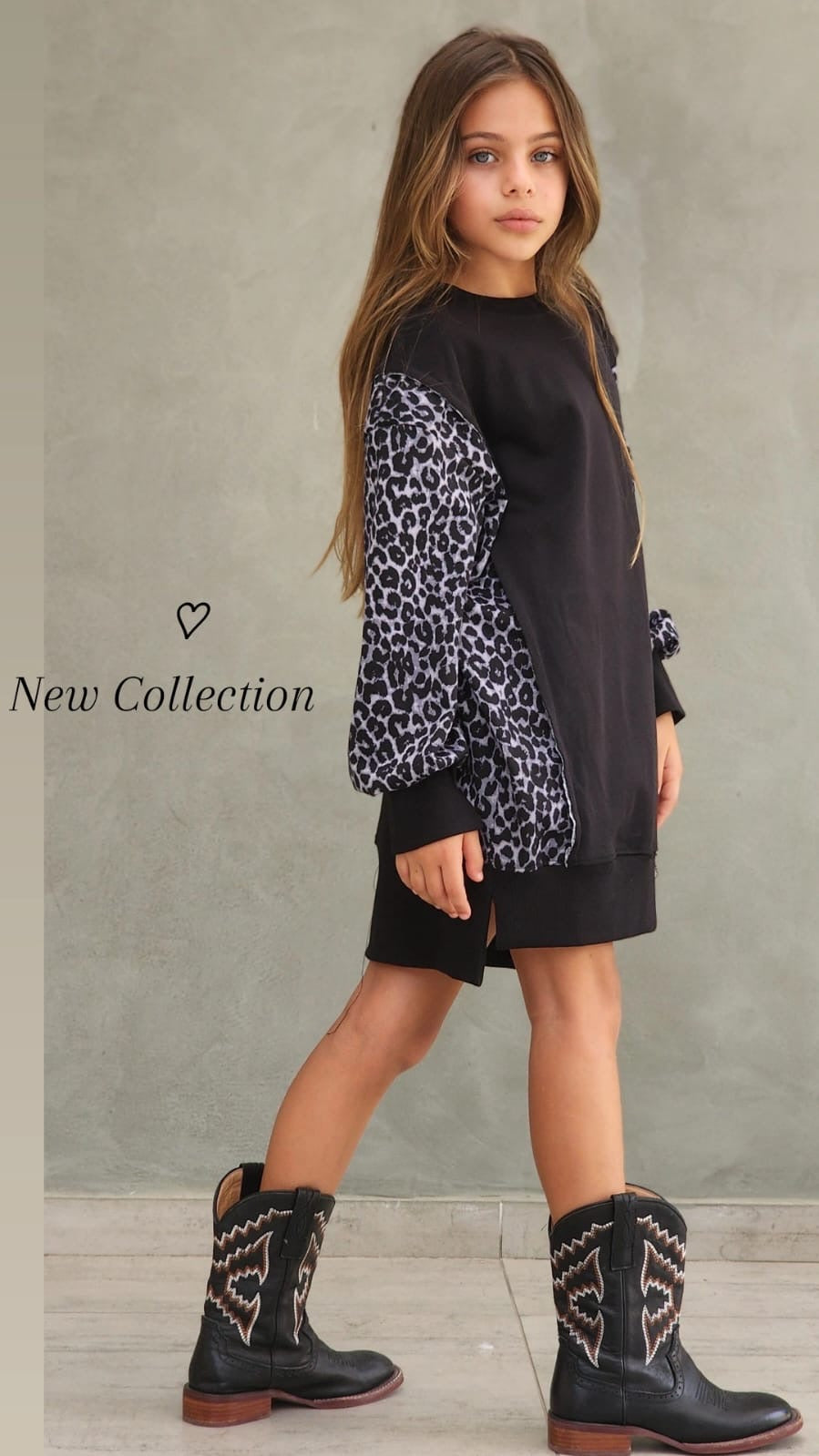 שמלת פרנצ'טרי שילוב מנומר