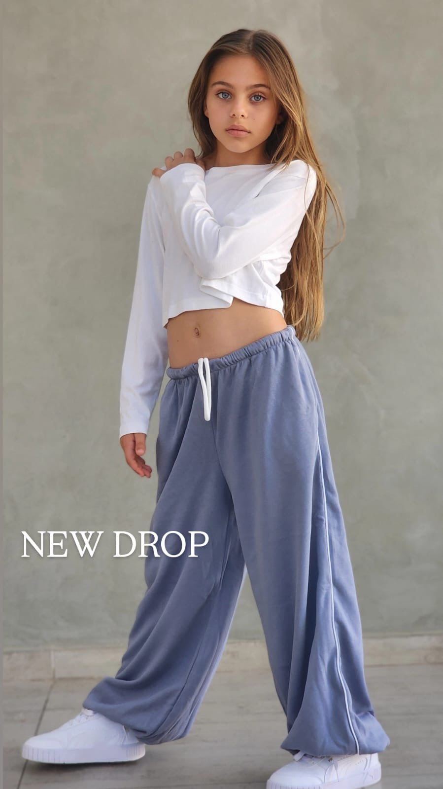 מכנס פרנצ'טרי ארוך עם פספול צד