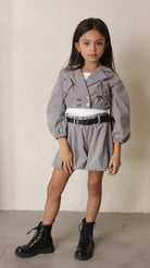 חליפה לבנות 3 חלקים מכנס חולצה וג'קט