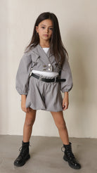 חליפה לבנות 3 חלקים מכנס חולצה וג'קט