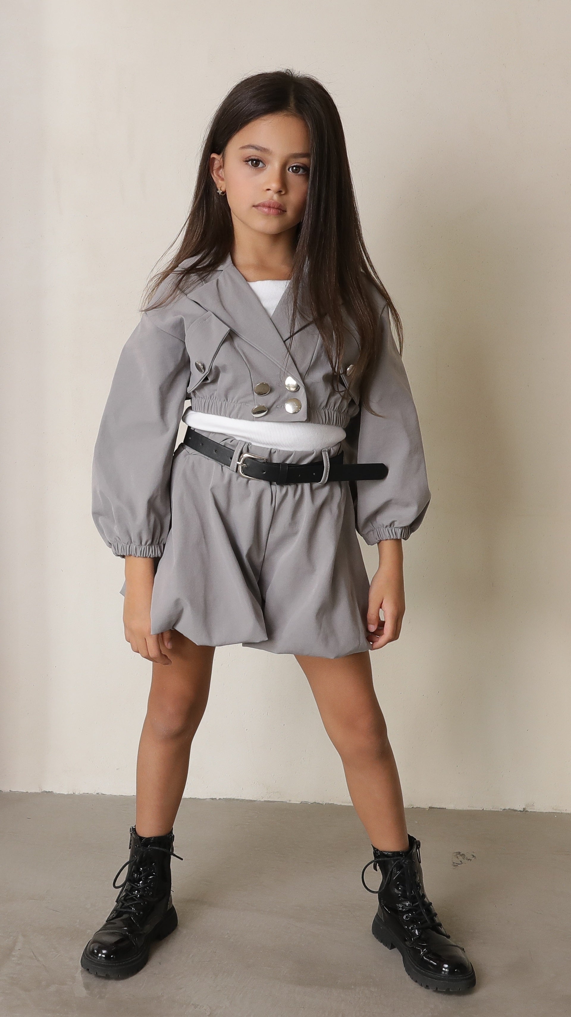 חליפה לבנות 3 חלקים מכנס חולצה וג'קט