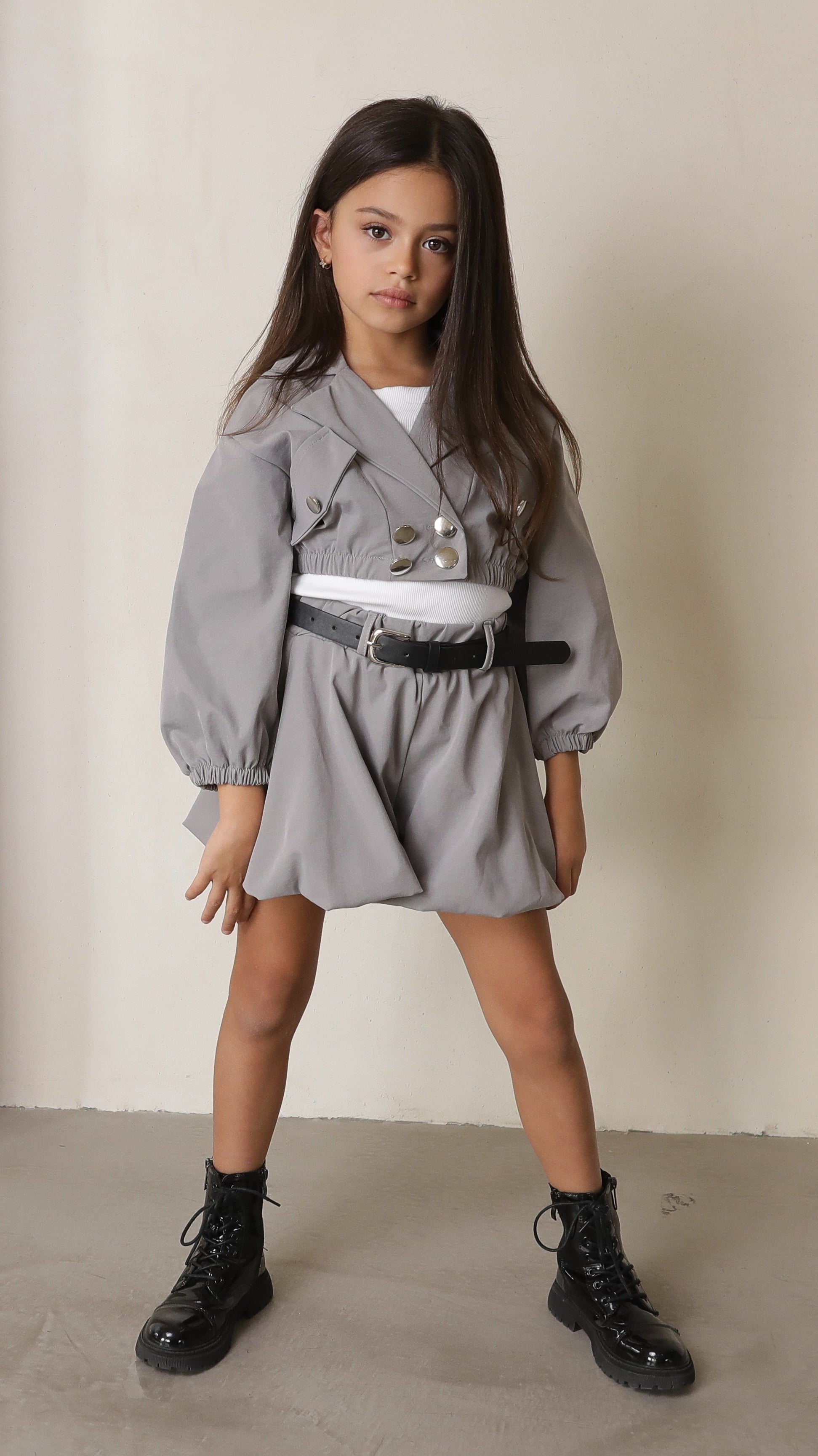 חליפה לבנות 3 חלקים מכנס חולצה וג'קט