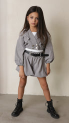 חליפה לבנות 3 חלקים מכנס חולצה וג'קט