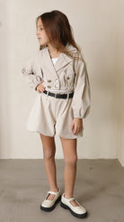 חליפה לבנות 3 חלקים מכנס חולצה וג'קט