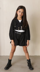 חליפה לבנות 3 חלקים מכנס חולצה וג'קט