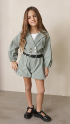 חליפה לבנות 3 חלקים מכנס חולצה וג'קט