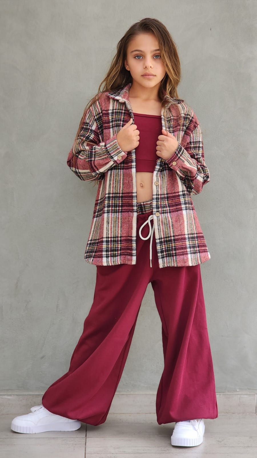 חליפה אינטרלוק מכנס חולצה גוזייה