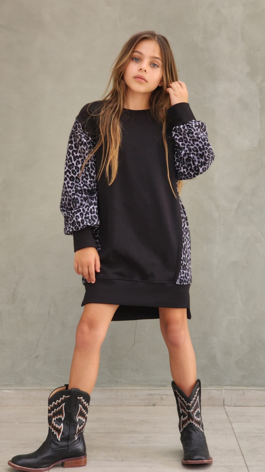 שמלת פרנצ'טרי שילוב מנומר