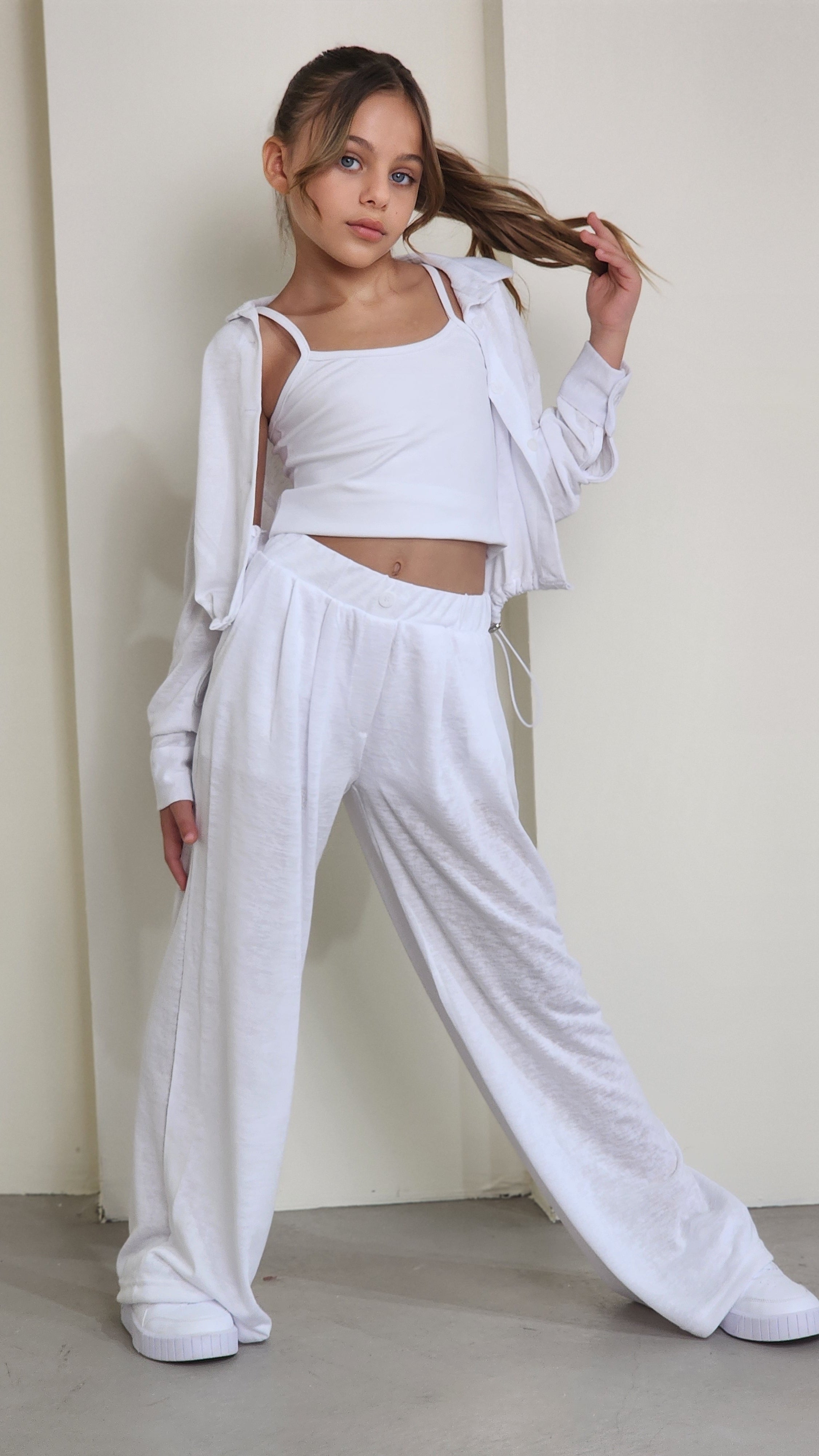 סט 3 חלקים מכנס פנס חולצה סטופר וגוזייה