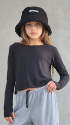 חולצה ארוכה שרוול כפפה לילדות