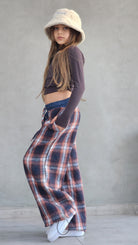 מכנס משובץ חולצה שרוול ארוך לילדות