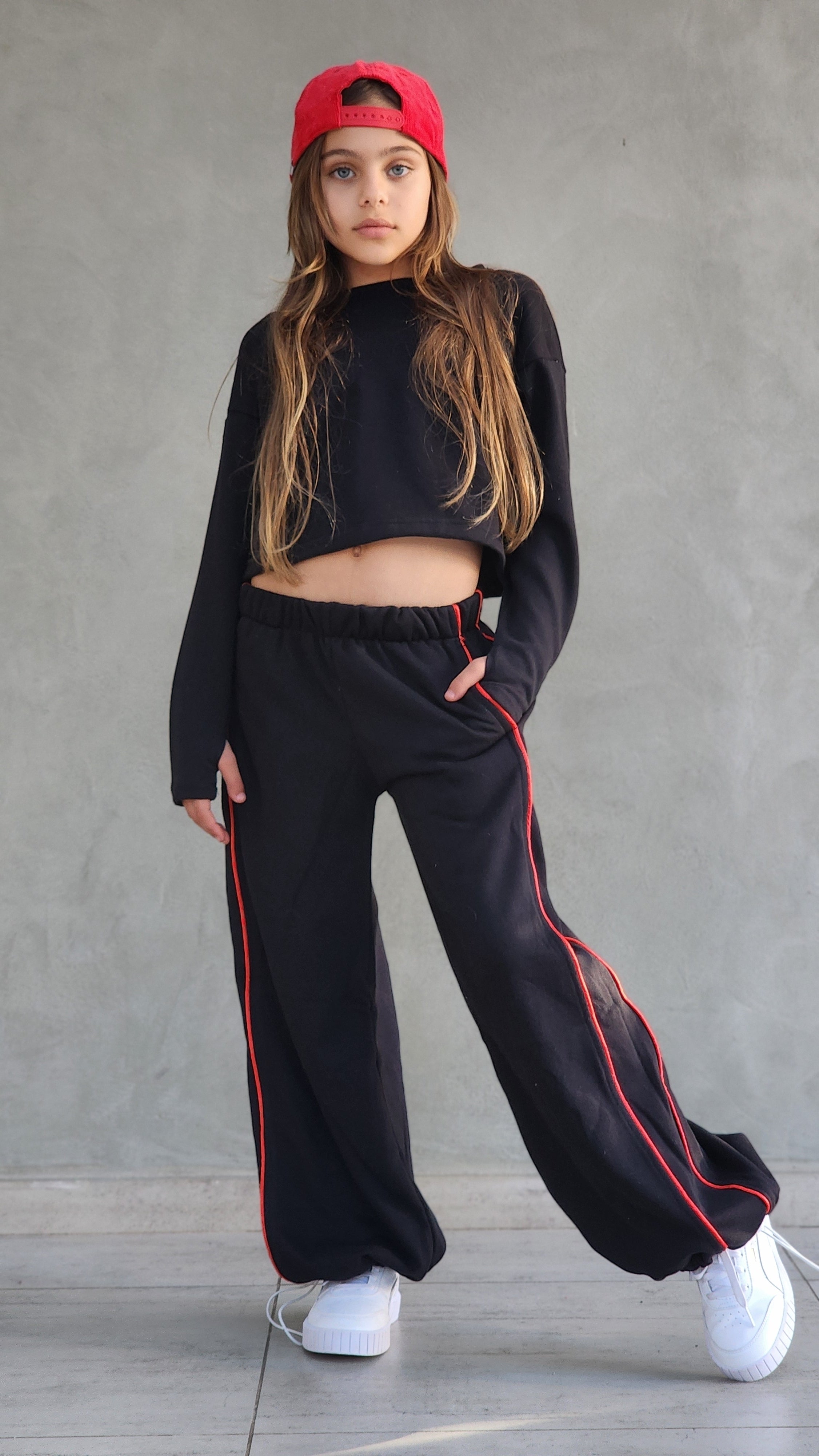 חליפת מכנס חולצה שרוול ארוך לילדות