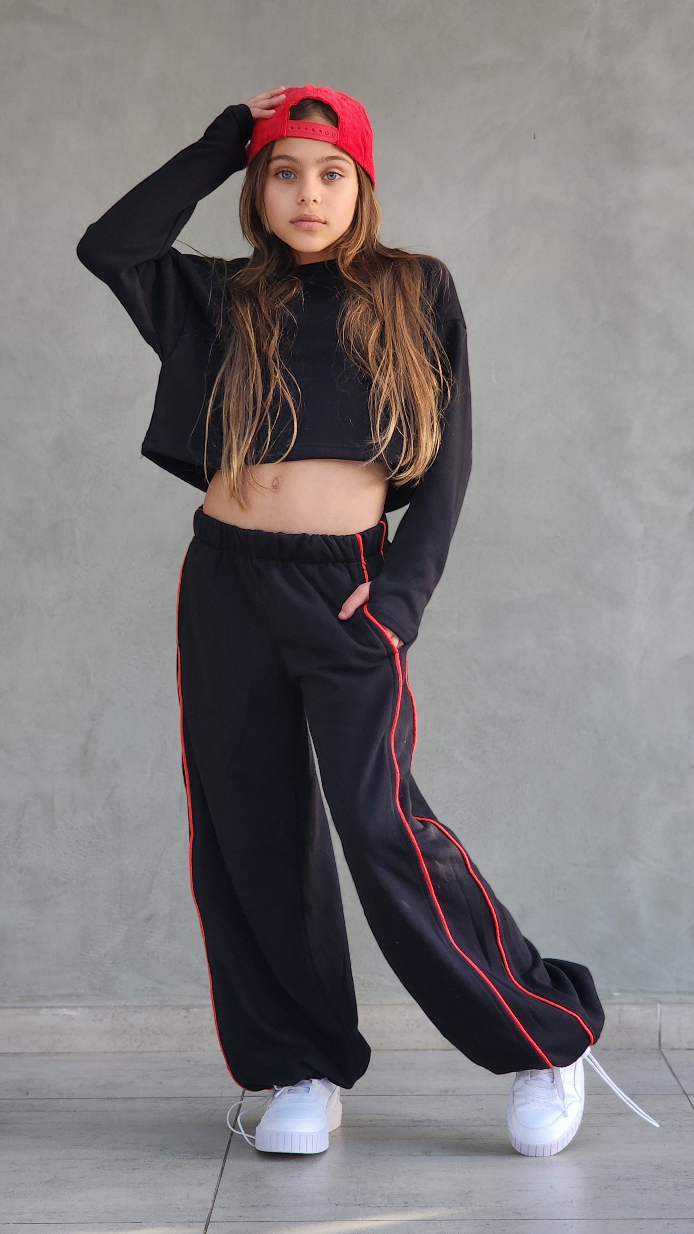 חליפת מכנס חולצה שרוול ארוך לילדות