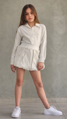 חצאית בלון בעיצוב פסים קלאסי לבנות