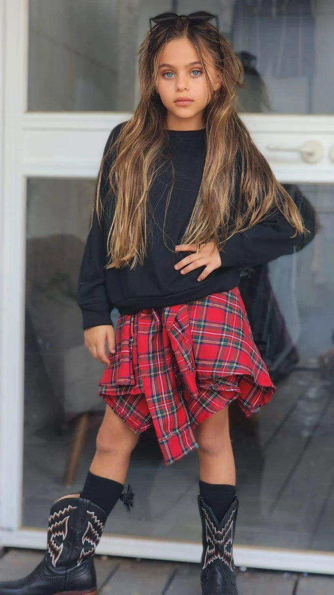 חצאית עם שרוול קשירה