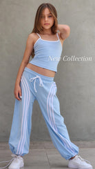 סט היפ הופ מכנס וחולצה 
לילדות וגופייה תכלת DUNE KIDS
