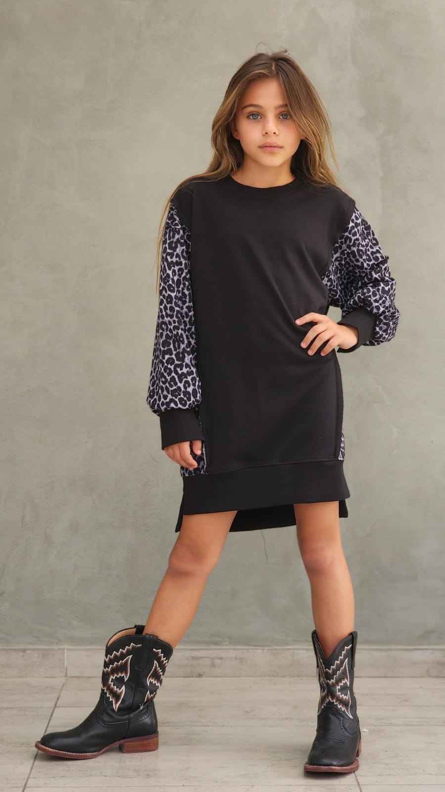 שמלת פרנצ'טרי שילוב מנומר