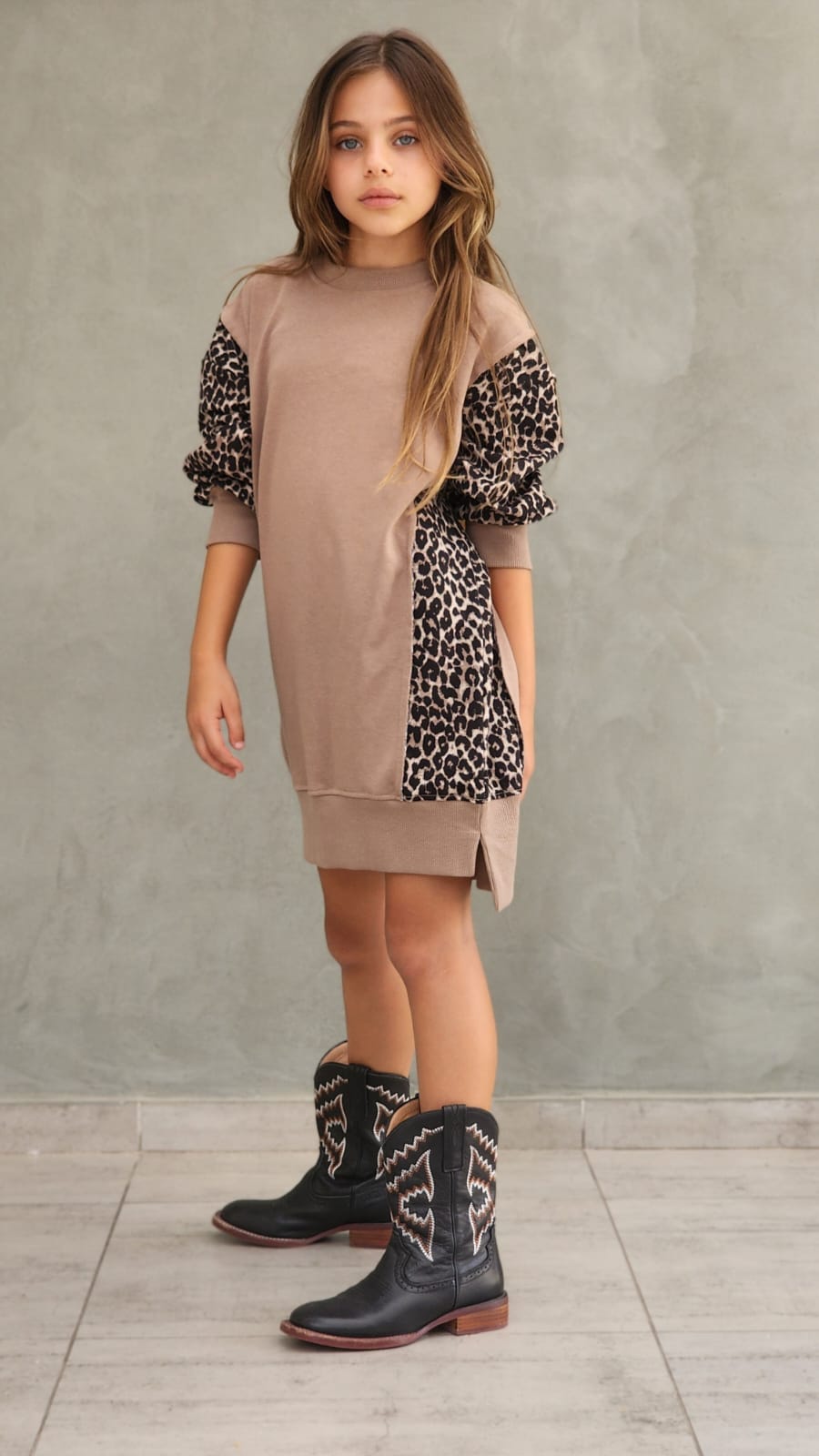 שמלת פרנצ'טרי שילוב מנומר