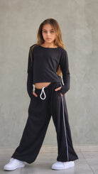 מכנס פרנצ'טרי ארוך עם פספול צד