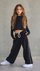 מכנס פרנצ'טרי ארוך עם פספול צד