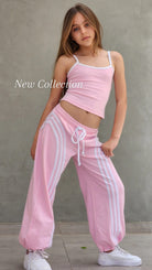 סט מכנס וחולצה היפ הופ לבנות 

