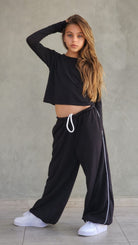 מכנס פרנצ'טרי ארוך עם פספול צד