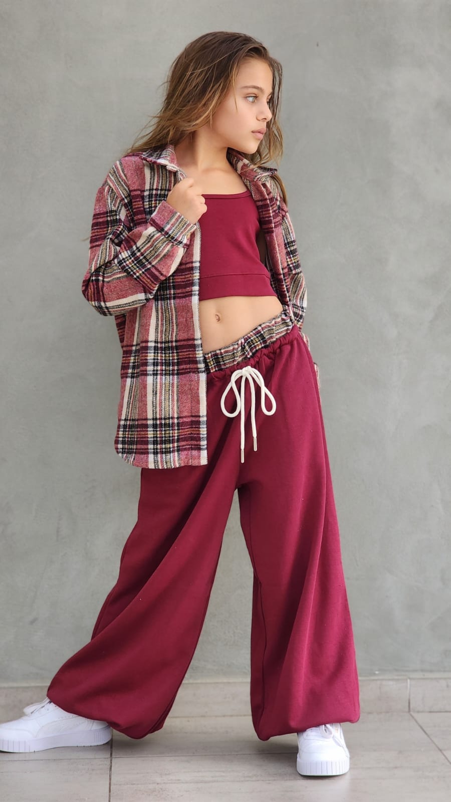 חליפה אינטרלוק מכנס חולצה גוזייה