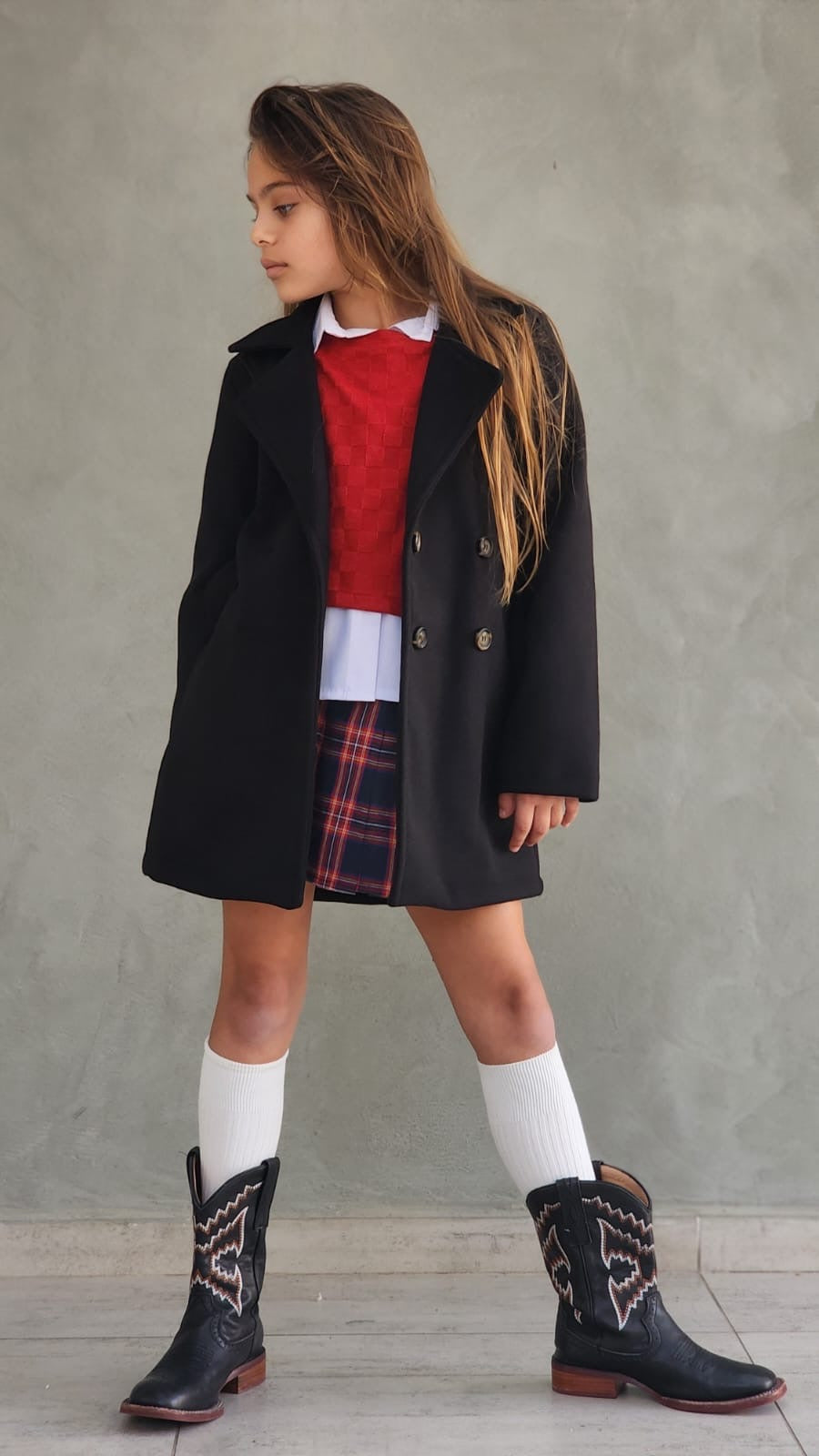 מעיל דמוי צמר ארוך