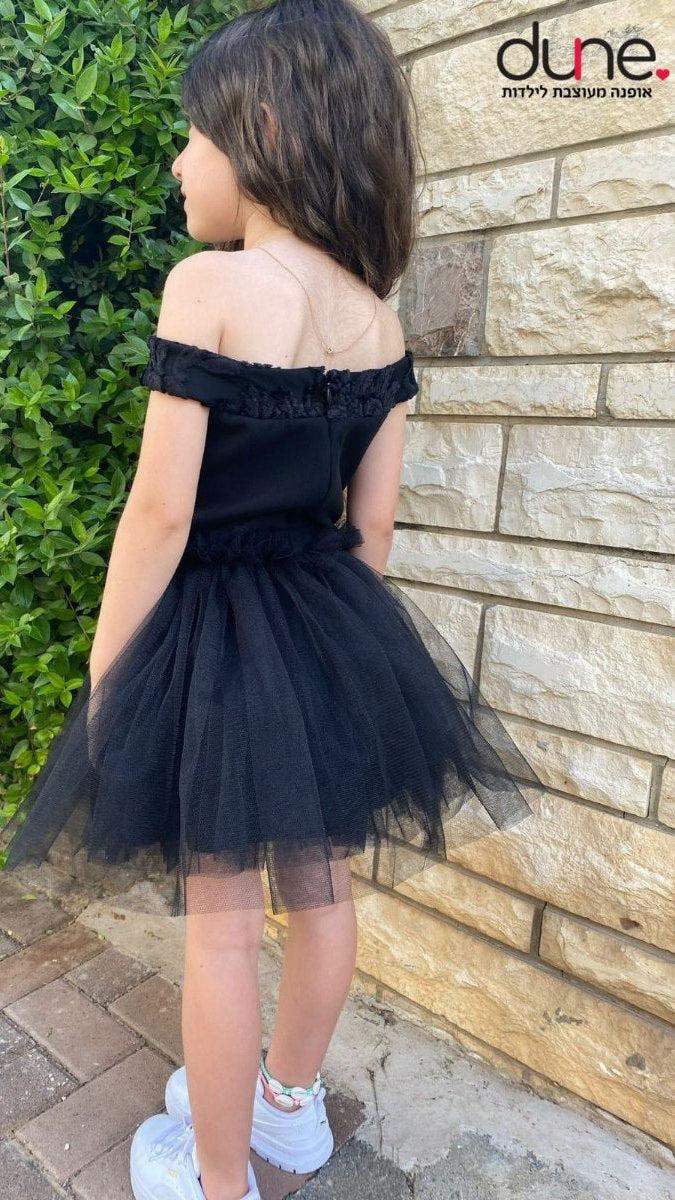 שמלה לילדה לארוע  שחורה