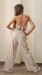 חליפה לילדה חולצת קשירה בגב ומכנס