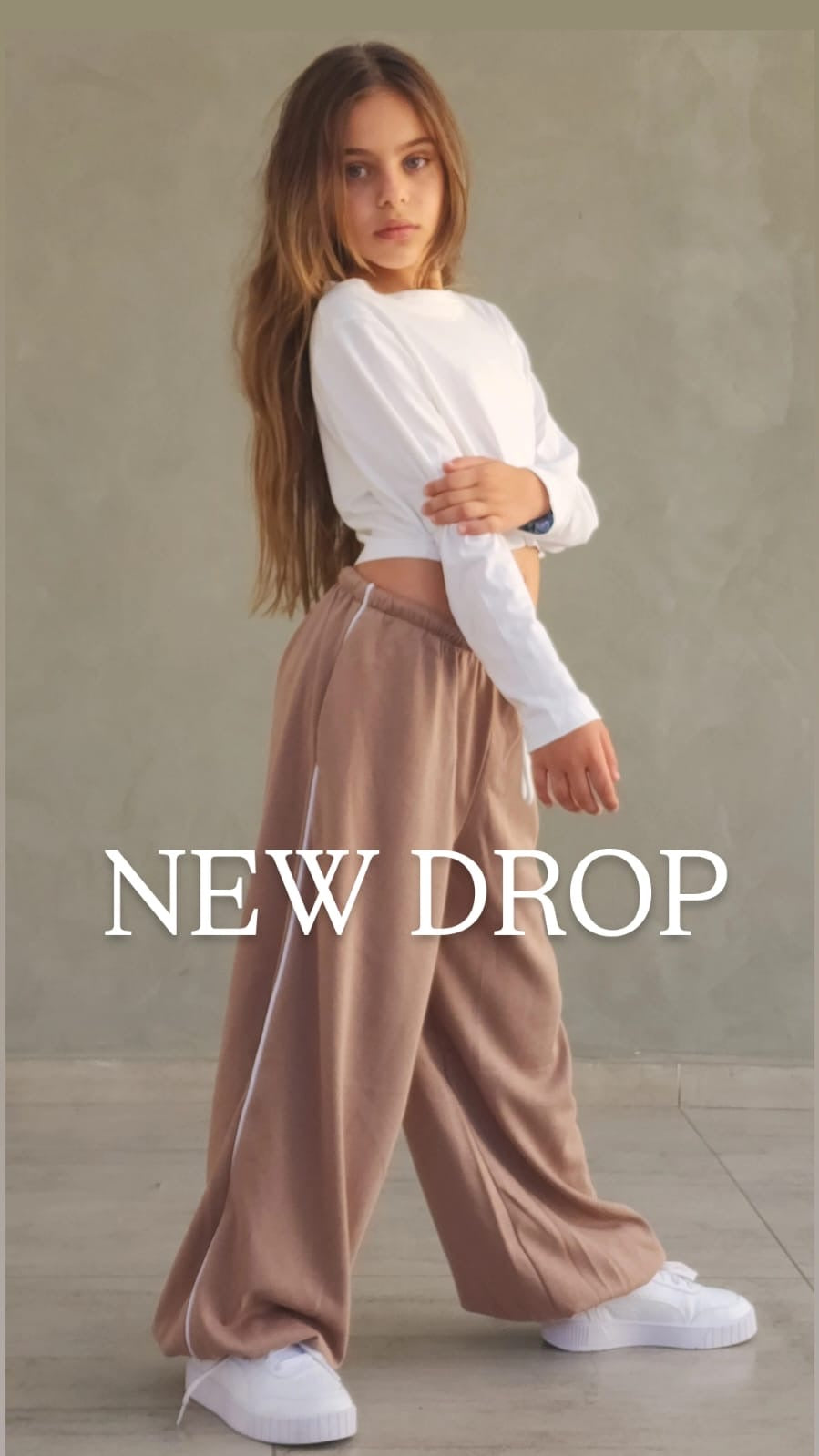 מכנס פרנצ'טרי ארוך עם פספול צד